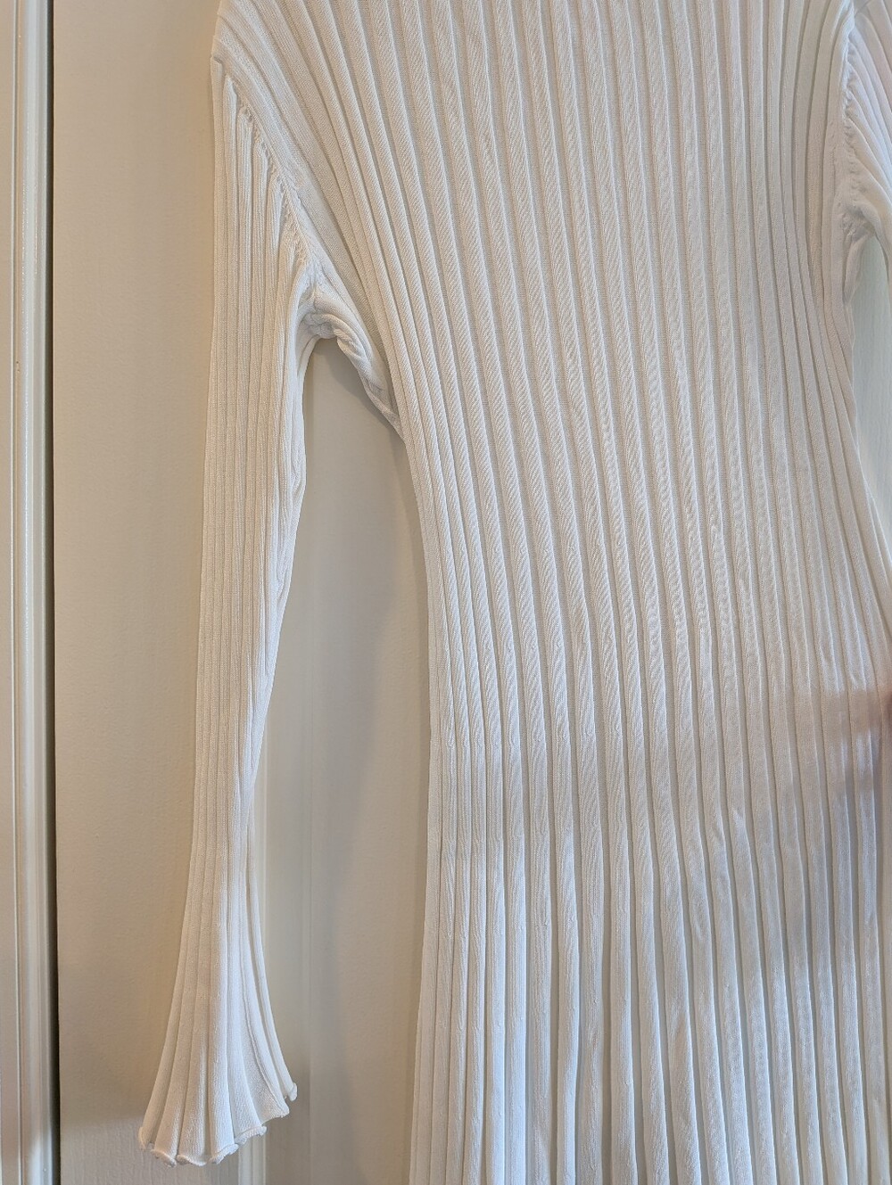 DISSH Reign Dress White Ribbed Maxi Long Sleeve Tie Bridal Minimalist Size XL - Picture 15 of 16